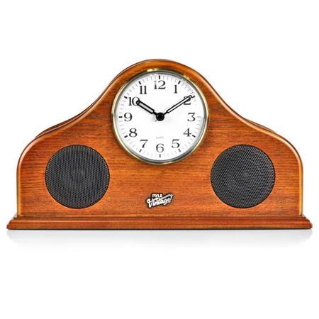 Pyle 2in1 Retro Vintage Style Clock/Bluetooth StereoSpkrSystem, PVNTLCL41BT PVNTLCL41BT